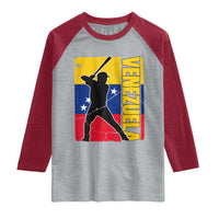 Venezuela Baseball Pride Vintage Flag Raglan Shirt Venezuelan Sports Fan Gift for Latino Beisbol Lovers