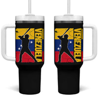 Venezuela Baseball Pride Vintage Flag Tumbler With Handle Venezuelan Sports Fan Gift for Latino Beisbol Lovers
