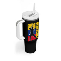 Venezuela Baseball Pride Vintage Flag Tumbler With Handle Venezuelan Sports Fan Gift for Latino Beisbol Lovers