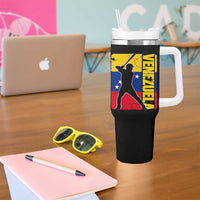 Venezuela Baseball Pride Vintage Flag Tumbler With Handle Venezuelan Sports Fan Gift for Latino Beisbol Lovers