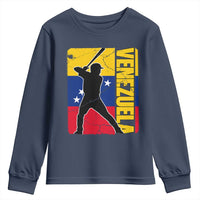 Venezuela Baseball Pride Vintage Flag Youth Sweatshirt Venezuelan Sports Fan Gift for Latino Beisbol Lovers