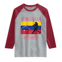 Venezuela Beisbol Flag Raglan Shirt Venezuelan Baseball Pride Latino Sports Fans