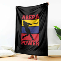 Arepa Power Venezuela Baseball Flag Throw Blanket Funny Venezuelan Pride Gift for Beisbol Lovers