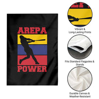 Arepa Power Venezuela Baseball Flag Garden Flag Funny Venezuelan Pride Gift for Beisbol Lovers