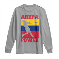 Arepa Power Venezuela Baseball Flag Long Sleeve Shirt Funny Venezuelan Pride Gift for Beisbol Lovers