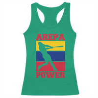Arepa Power Venezuela Baseball Flag Racerback Tank Top Funny Venezuelan Pride Gift for Beisbol Lovers