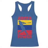 Arepa Power Venezuela Baseball Flag Racerback Tank Top Funny Venezuelan Pride Gift for Beisbol Lovers