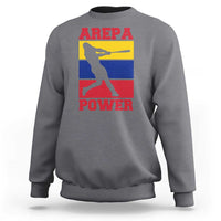Arepa Power Venezuela Baseball Flag Sweatshirt Funny Venezuelan Pride Gift for Beisbol Lovers