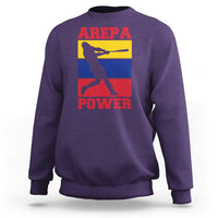 Arepa Power Venezuela Baseball Flag Sweatshirt Funny Venezuelan Pride Gift for Beisbol Lovers