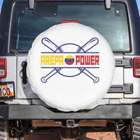 Arepa Power Baseball Crossed Bats Spare Tire Cover Funny Venezuelan Pride Gift for Latino Sports Fans