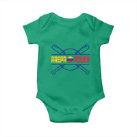 Arepa Power Baseball Crossed Bats Baby Onesie Funny Venezuelan Pride Gift for Latino Sports Fans