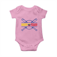 Arepa Power Baseball Crossed Bats Baby Onesie Funny Venezuelan Pride Gift for Latino Sports Fans