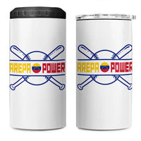 Arepa Power Baseball Crossed Bats 4 in 1 Can Cooler Tumbler Funny Venezuelan Pride Gift for Latino Sports Fans