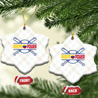 Arepa Power Baseball Crossed Bats Ceramic Ornament Funny Venezuelan Pride Gift for Latino Sports Fans