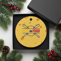 Arepa Power Baseball Crossed Bats Ceramic Ornament Funny Venezuelan Pride Gift for Latino Sports Fans