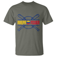 Arepa Power Baseball Crossed Bats T Shirt Funny Venezuelan Pride Gift for Latino Sports Fans