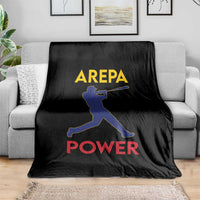 Arepa Power Baseball Batter Silhouette Throw Blanket Venezuelan Pride Beisbol for Baseball Fans