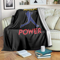 Arepa Power Baseball Batter Silhouette Throw Blanket Venezuelan Pride Beisbol for Baseball Fans
