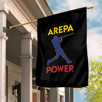 Arepa Power Baseball Batter Silhouette Garden Flag Venezuelan Pride Beisbol for Baseball Fans