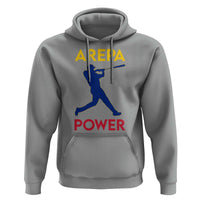 Arepa Power Baseball Batter Silhouette Hoodie Venezuelan Pride Beisbol for Baseball Fans