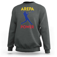 Arepa Power Baseball Batter Silhouette Sweatshirt Venezuelan Pride Beisbol for Baseball Fans