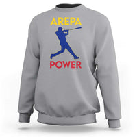 Arepa Power Baseball Batter Silhouette Sweatshirt Venezuelan Pride Beisbol for Baseball Fans