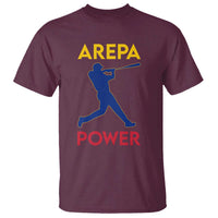 Arepa Power Baseball Batter Silhouette T Shirt Venezuelan Pride Beisbol for Baseball Fans