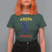 Arepa Power Baseball Batter Silhouette T Shirt For Women Venezuelan Pride Beisbol for Baseball Fans