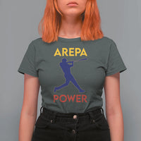 Arepa Power Baseball Batter Silhouette T Shirt For Women Venezuelan Pride Beisbol for Baseball Fans
