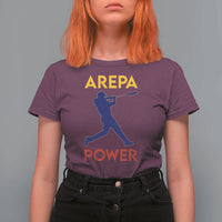 Arepa Power Baseball Batter Silhouette T Shirt For Women Venezuelan Pride Beisbol for Baseball Fans