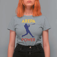 Arepa Power Baseball Batter Silhouette T Shirt For Women Venezuelan Pride Beisbol for Baseball Fans