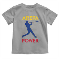 Arepa Power Baseball Batter Silhouette Toddler T Shirt Venezuelan Pride Beisbol for Baseball Fans