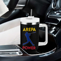 Arepa Power Baseball Batter Silhouette Tumbler With Handle Venezuelan Pride Beisbol for Baseball Fans