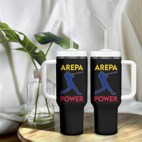 Arepa Power Baseball Batter Silhouette Tumbler With Handle Venezuelan Pride Beisbol for Baseball Fans