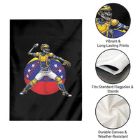 Venezuela Baseball Pitcher Skeleton Garden Flag Venezuelan Flag Venezuela Pride Sports Fans