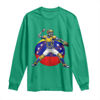 Venezuela Baseball Pitcher Skeleton Long Sleeve Shirt Venezuelan Flag Venezuela Pride Sports Fans