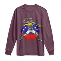 Venezuela Baseball Pitcher Skeleton Long Sleeve Shirt Venezuelan Flag Venezuela Pride Sports Fans