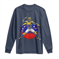 Venezuela Baseball Pitcher Skeleton Long Sleeve Shirt Venezuelan Flag Venezuela Pride Sports Fans