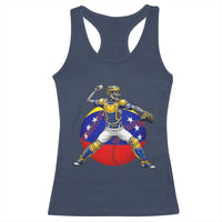 Venezuela Baseball Pitcher Skeleton Racerback Tank Top Venezuelan Flag Venezuela Pride Sports Fans