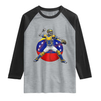 Venezuela Baseball Pitcher Skeleton Raglan Shirt Venezuelan Flag Venezuela Pride Sports Fans