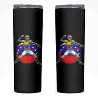 Venezuela Baseball Pitcher Skeleton Skinny Tumbler Venezuelan Flag Venezuela Pride Sports Fans