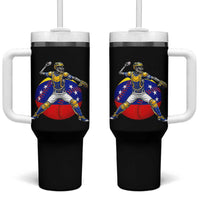 Venezuela Baseball Pitcher Skeleton Tumbler With Handle Venezuelan Flag Venezuela Pride Sports Fans
