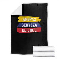 Arepas Cerveza Beisbol Venezuela Things Throw Blanket Funny Latino Food Beer and Baseball Pride