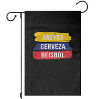 Arepas Cerveza Beisbol Venezuela Things Garden Flag Funny Latino Food Beer and Baseball Pride