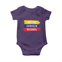 Arepas Cerveza Beisbol Venezuela Things Baby Onesie Funny Latino Food Beer and Baseball Pride