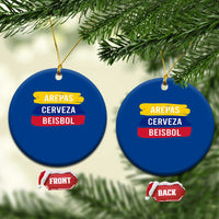 Arepas Cerveza Beisbol Venezuela Things Ceramic Ornament Funny Latino Food Beer and Baseball Pride