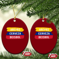 Arepas Cerveza Beisbol Venezuela Things Ceramic Ornament Funny Latino Food Beer and Baseball Pride