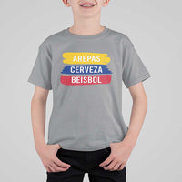 Arepas Cerveza Beisbol Venezuela Things T Shirt For Kid Funny Latino Food Beer and Baseball Pride