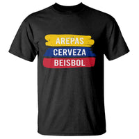 Arepas Cerveza Beisbol Venezuela Things T Shirt Funny Latino Food Beer and Baseball Pride