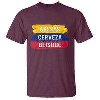 Arepas Cerveza Beisbol Venezuela Things T Shirt Funny Latino Food Beer and Baseball Pride